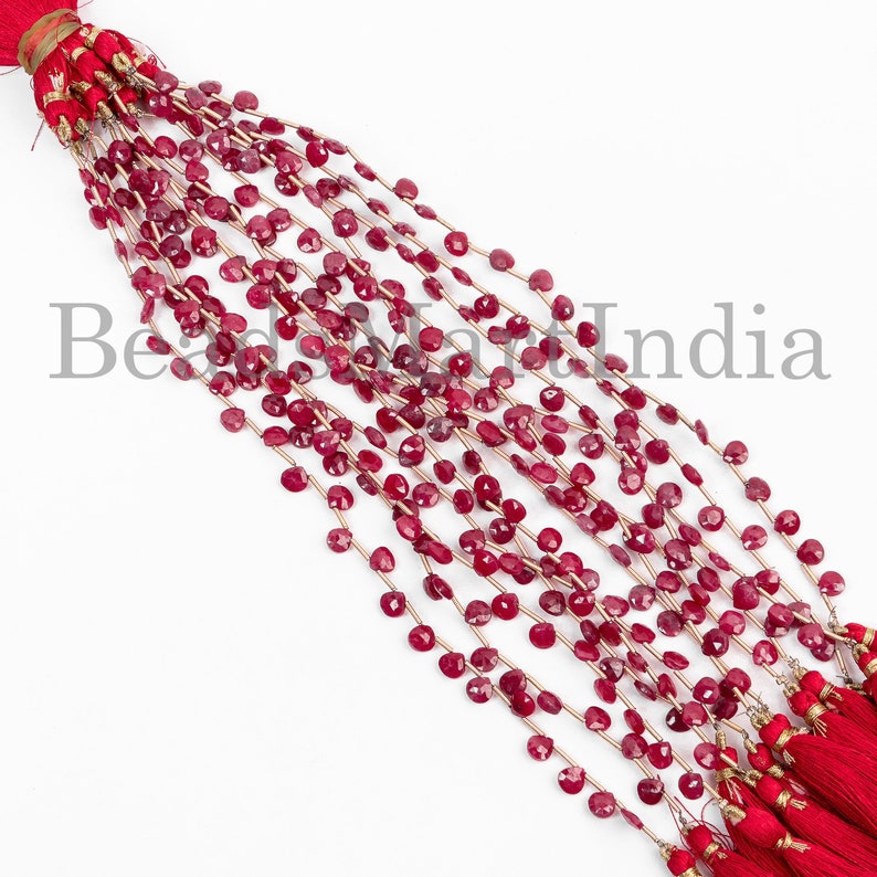 Ruby Faceted Heart Beads Ruby Faceted Beads Ruby New Arrival Beads Ruby Beads Natural Ruby Faceted Heart Shape New Arrival Beads