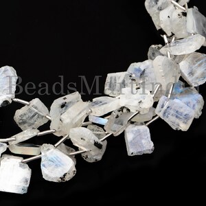 Rainbow Moonstone Flat Nugget Shape Beads, 8x11.5-8.5x15 mm Moonstone Nugget Beads, Rainbow Moonstone Flat Nugget, Rainbow Moonstone Beads