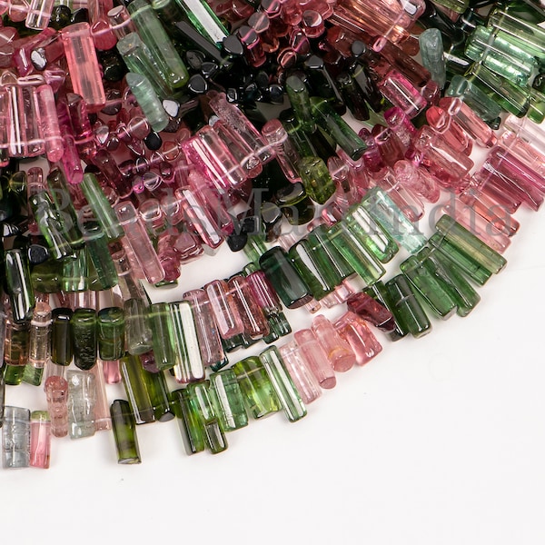 Multi Tourmaline Plain Side Drill Sticks Shape Beads, Multi Tourmaline Beads, Multi Tourmaline Sticks Beads,Tourmaline Smooth Beads