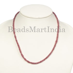 Rhodolite Garnet Dainty Necklace, Rondelle Faceted Gemstone Beaded Necklace, Choker Necklace For Women,Minimalist Rhodolite Elegant Necklace