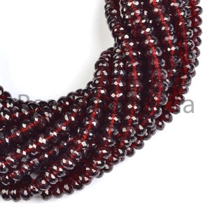 Natural Mozambique Garnet Faceted Rondelle Beads, Faceted Mozambique Garnet Beads, Garnet Rondelle(6-9mm) Beads, Garnet Natural Beads