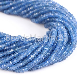 Burma Blue Sapphire Rondelle Faceted Beads, 2.5 -4 Mm Sapphire Beads, Blue Sapphire Faceted Beads, Sapphire Beads, Sapphire Rondelle Beads