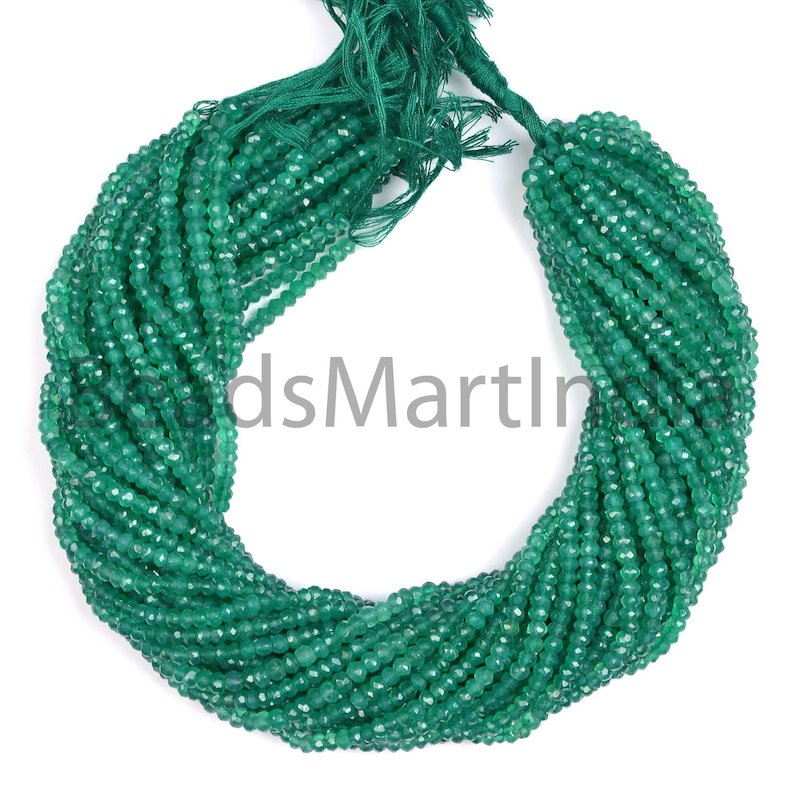Green Onyx Faceted Rondelle Indian Cut Green Onyx Beads Green Onyx Faceted Rondelle Cut Beads Green Onyx Wholesale Beads