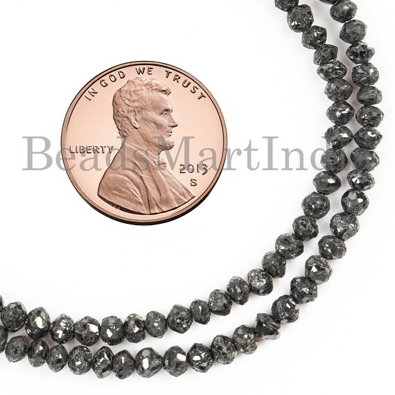 Gemstone Beads Diamond Rondelle Beads Mm Black Diamond Beads