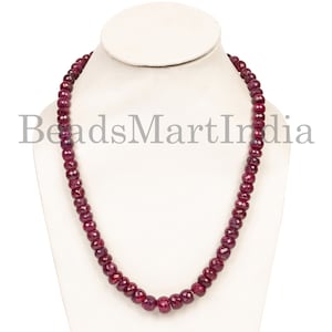 Uiterst zeldzame Ruby kralen ketting, hoge kwaliteit Ruby gefacetteerde Rondelle ketting, natuurlijke Ruby Gemstone kralen sieraden, sierlijke ketting voor haar