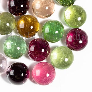 AAA Multi Tourmaline Round Cabochons, Natural Tourmaline Loose Gemstone, 13mm Tourmaline Round Loose Stone, Loose Stone for Jewelry Making