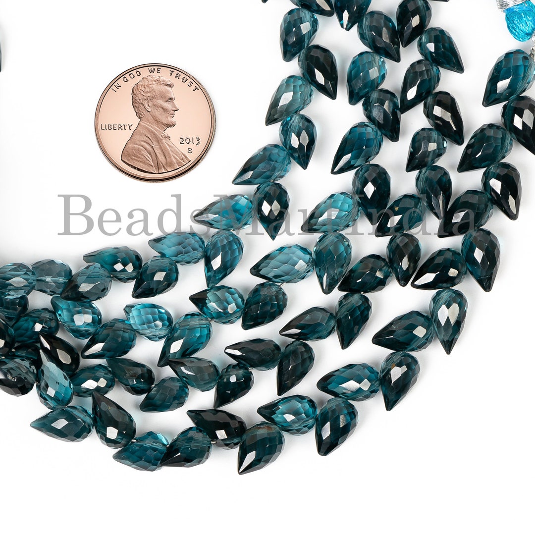 London Blue Topaz Flower Bud Beads Topaz Faceted Beads Topaz Etsy