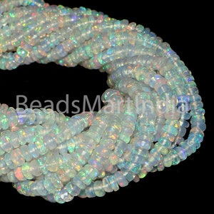 Ethiopian Opal Natural Plain Rondelle Shape Beads, 2.5-4 MM Ethiopian Opal Smooth Beads, Ethiopian Opal Plain Beads,Ethiopian Opal Beads