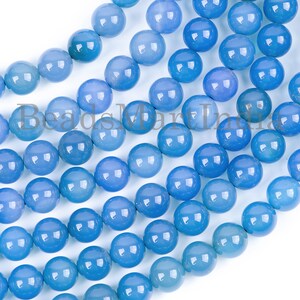 Blue Agate Beads, Blue Agate Smooth Beads, Blue Agate Round Shape Beads, Blue Agate Smooth Round Shape Beads, Agate Smooth Beads,Agate Beads