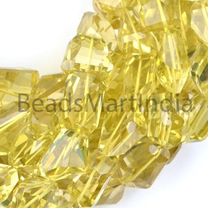 Aaa Lemon Quartz Faceted Nugget Beads, Real Lemon Quartz Beads, Quartz Nugget Beads, Quartz Jewelry Beads, Lemon Quartz Faceted Beads Strand