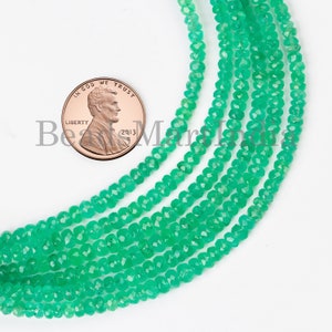 High Quality Natural Emerald Rondelle Beads, 2-4mm Emerald Faceted Beads, Untreated Emerald Gemstone Beads, Faceted Rondelle Beads Jewelry