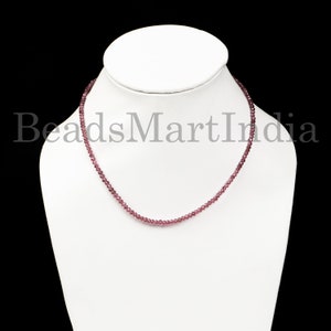 Rhodolite Garnet Faceted Rondelle Necklace Beads, 3.5-5MM Garnet Necklace Beads, Garnet Beads, Rhodolite Garnet Necklace, Rhodolite Garnet