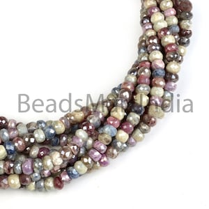 AAA Silverite Rondelle Shape Beads, Natural Silverite Faceted Beads, 4-5mm Faceted Rondelle Bead, Silverite Gemstone Bead for Jewelry Making