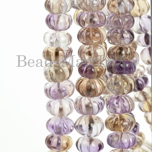 Ametrine Melon Carved Beads, Ametrine Rondelle Beads, Ametrine shops Pumpkin Beads, Ametrine Gemstone Beads, Ametrine Carved Gemstone Beads