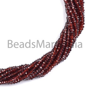 Mozambique Garnet Faceted Rondelle Indian Cut Beads,Mozambique Garnet Beads,Mozambique Garnet Rondelle(3-4MM) Beads,Garnet Wholesale Beads