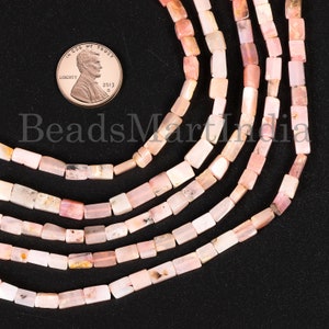 Pink Opal Plain Long Square Brick Shape Beads,Opal Smooth Beads, Pink Opal Plain Beads, Pink Opal Beads, Pink Opal Square Beads