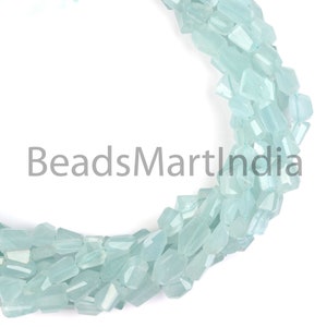 AAA Quality Aquamarine Faceted Nugget Shape Beads 6X8-13X17mm Aquamarine Loose Beads, Aquamarine Gemstone Lot Of Beads, Wholesale Beads