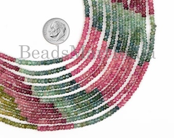 Multi Tourmaline Beads, 3-3.25 mm  Multi Tourmaline Faceted Beads, Multi Tourmaline Rondelle Beads, Tourmaline Faceted Rondelle Beads