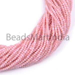 2-2.25Mm Pink Opal Faceted Rondelle Beads, Faceted Pink Opal Beads, Pink Opal Rondelle Beads, Pink Opal Natural Beads, Pink Opal Beads