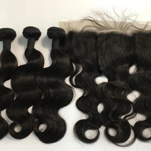 3 Bundle Deal with Transparent Lace Frontal, Hair Bundles, Hair Bundles with Transparent Lace Frontal