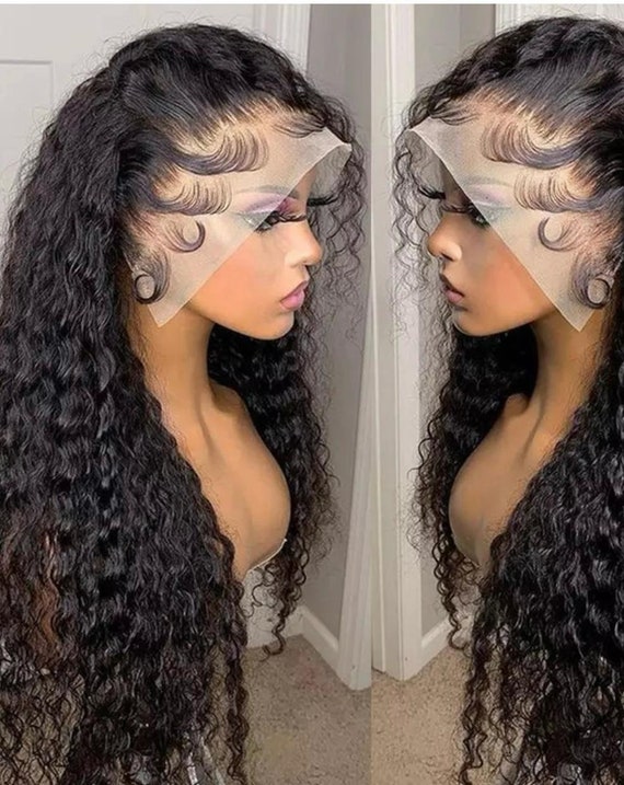 Transparent Lace Frontal Wig 13x4, Human Hair Wig, Deep Wave  display picture 1