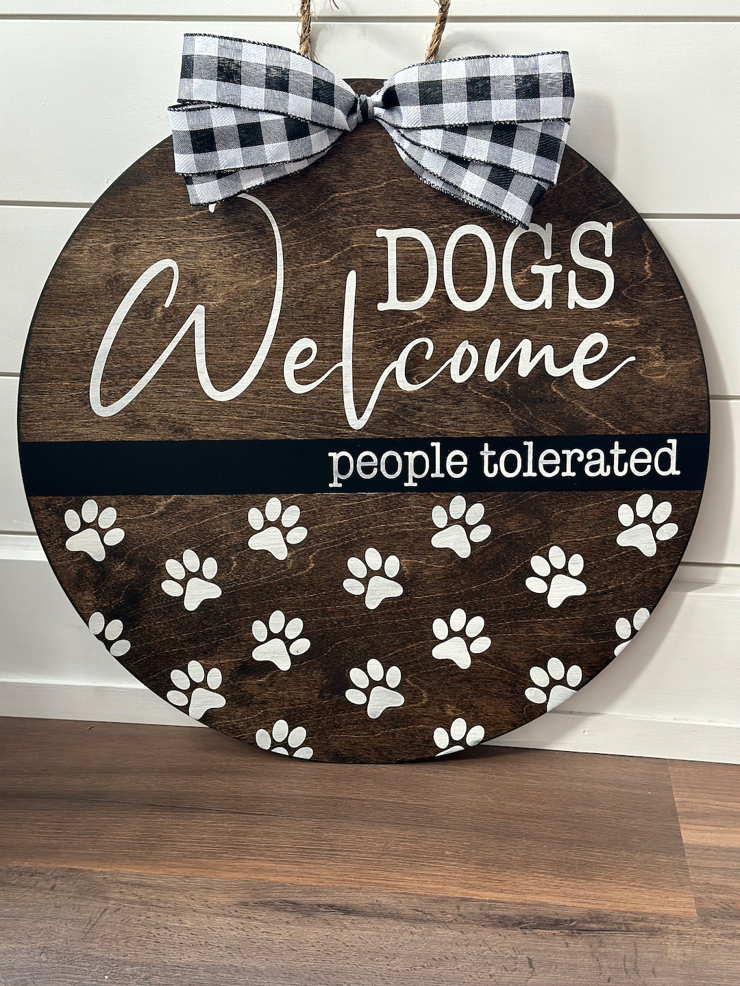 Welcome Door Sign Wood Wreath Dog Themed - Etsy