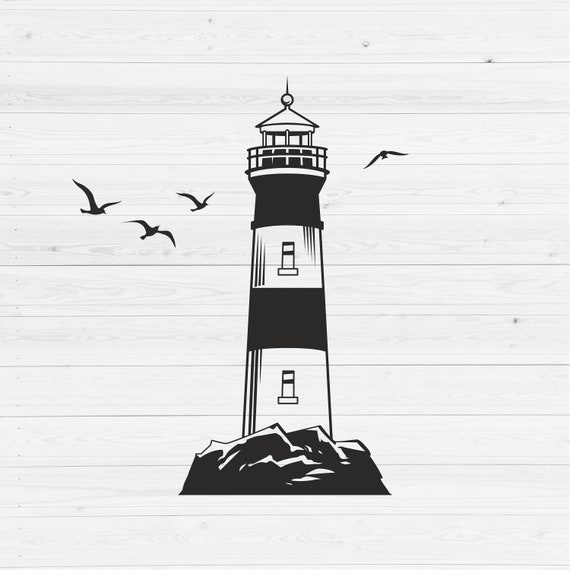 Download Lighthouse Svg Lighthouse Silhouette Sunset Birds Svg Etsy