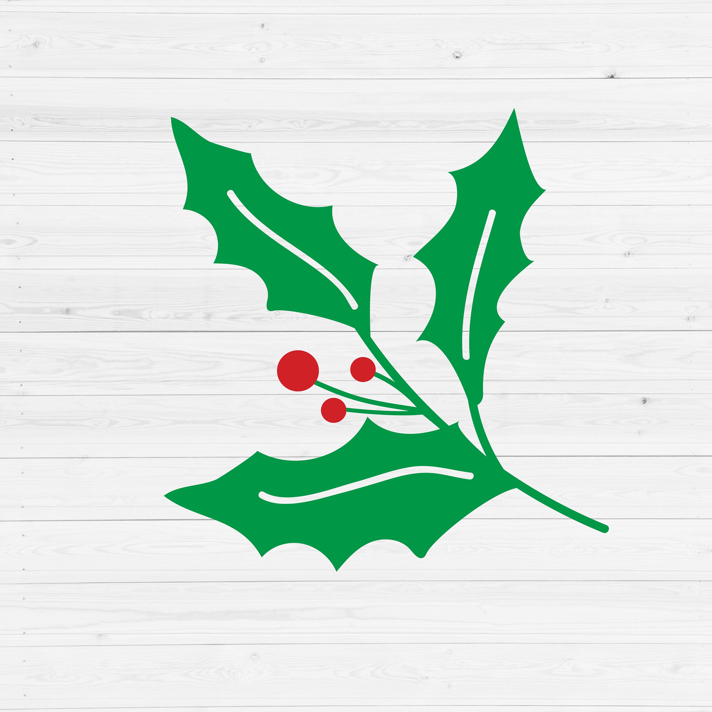 Holly Svg Holly Berry Svg Mistletoe Svg Christmas Flowers Etsy