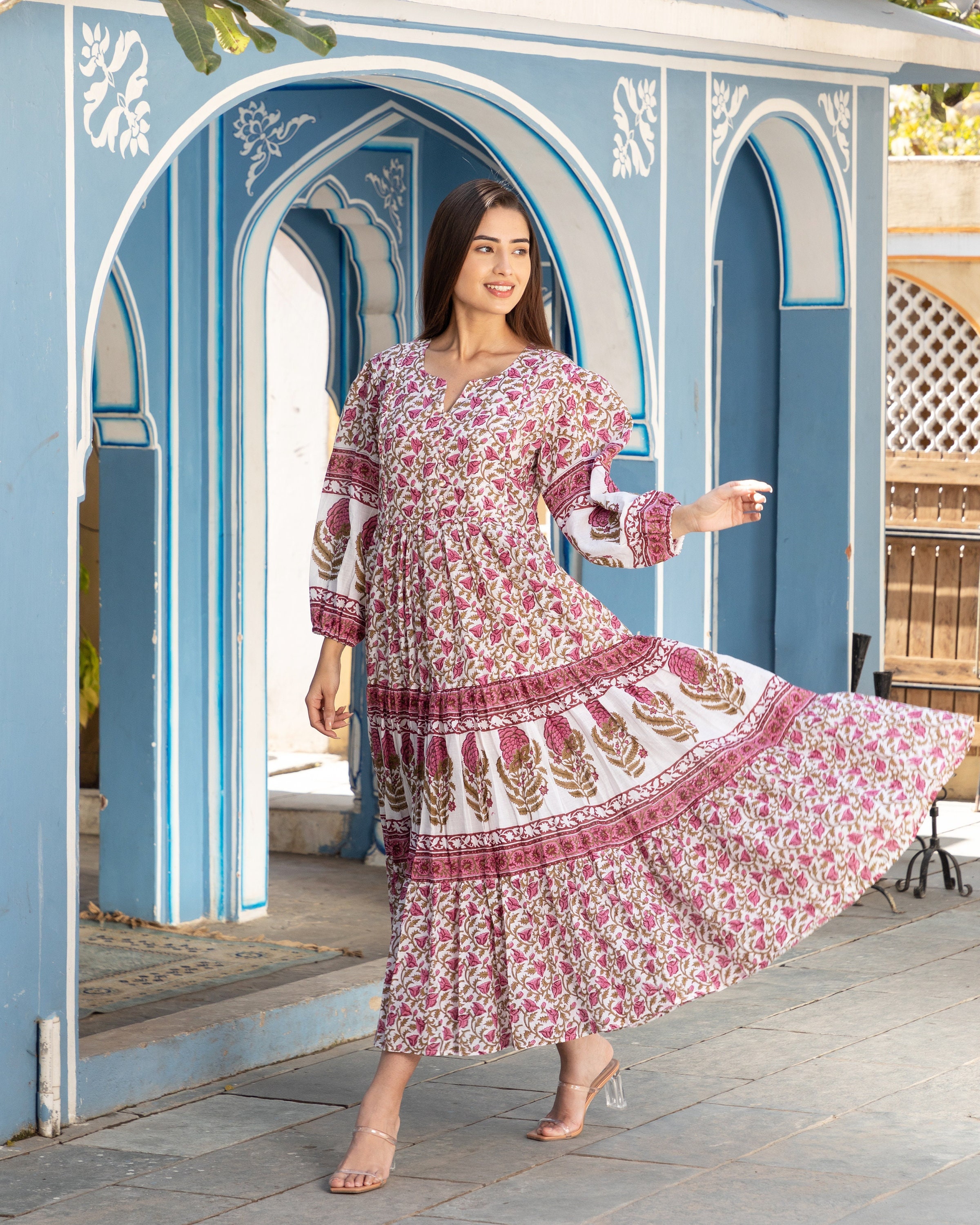 FLORA tiered cotton dress main image 1
