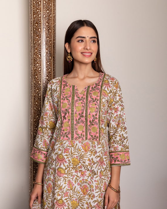 Pink Garara Suit with Dupatta Wedding Dress Women Kurti Garara Designer Dress Indian Dress Bridesmaid Dress Garara Set Garara Suit