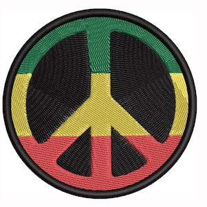 Peace Color Rasta Rasta Peace Sign Embroidered Patch - Etsy