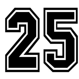 Personalized Varsity Number Vinyl Permanent Decal