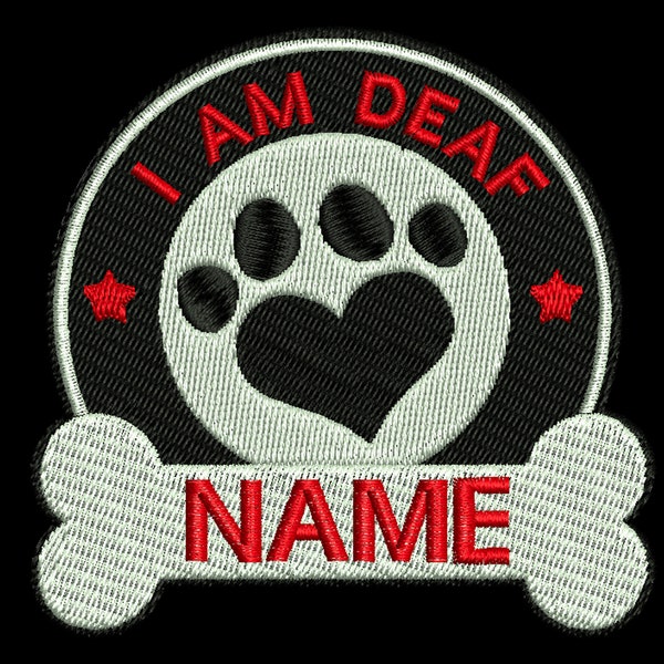 I Am Deaf Therapy Dog Custom Embroidered Patch