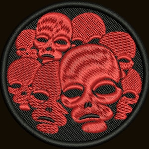 Alien Heads Embroidered Patch