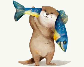 Beaver Digital Art Download Kids Room Decor