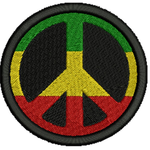 Rasta Peace Sign Embroidered Patch