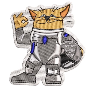 Astronaut Cat Embroidered Patch