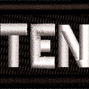 May include: White embroidered patch on a black background with the word "LIEUTENANT" in white.
