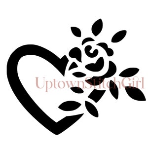 Heart/Rose Vinyl Permanent Decal/651 Oracal Premium/Indoor/Outdoor