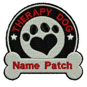 Therapy Dog Custom Embroidered Patch
