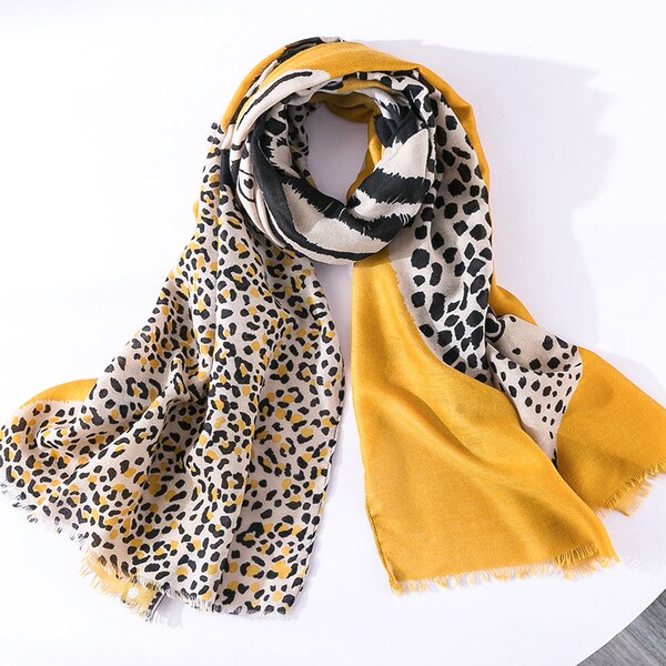Leopard Print Scarf Etsy