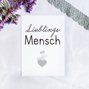 Postkarte „Lieblingsmensch“, Freundschaft, Kinder, Geschenk, Familie, Liebe