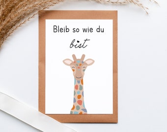 Postkarte „Bleib so wie du bist“, Geburtstag, Statement, Motivation, Liebe