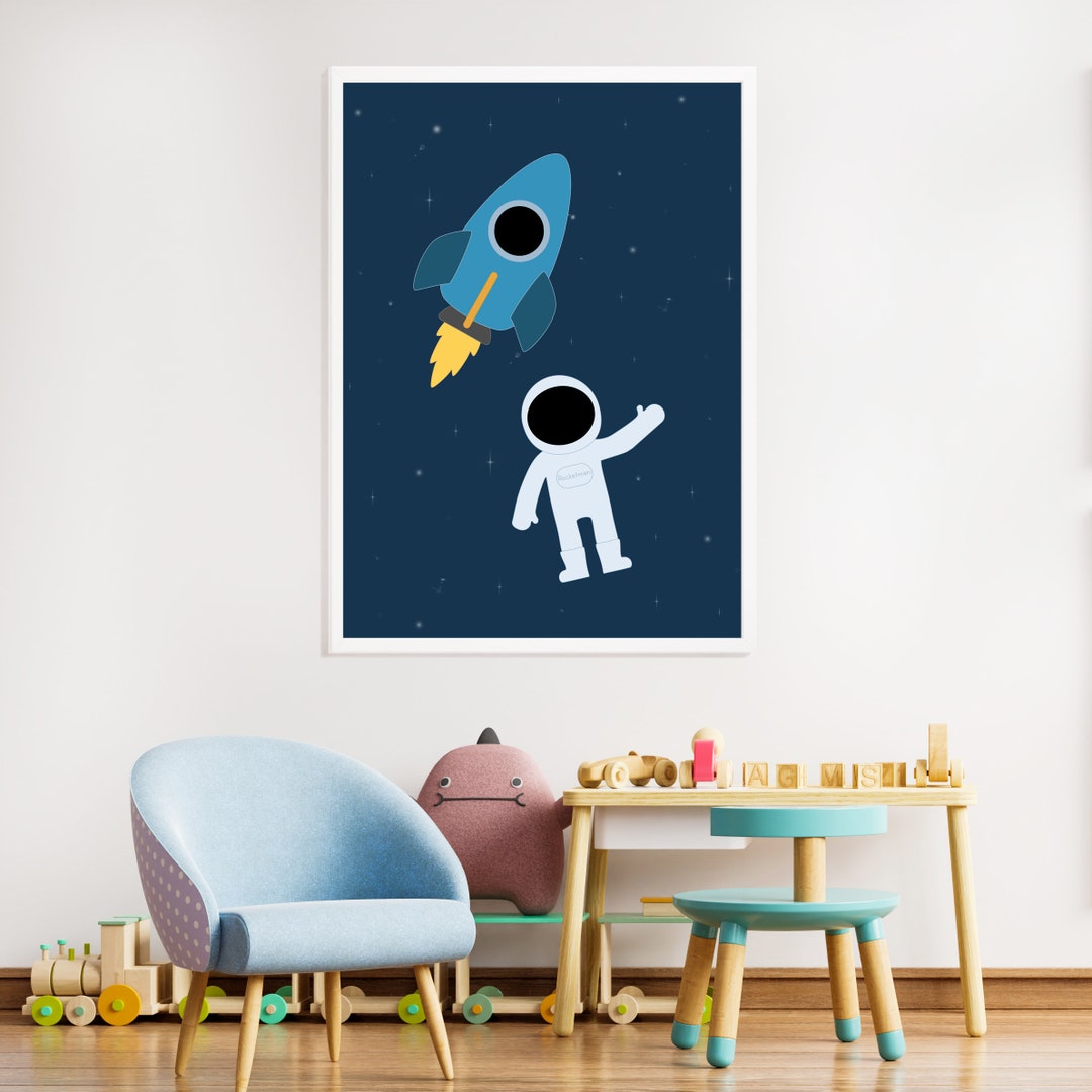 Poster rocketman Digital Download Astronaut, Space, Rackete, Nursery ...