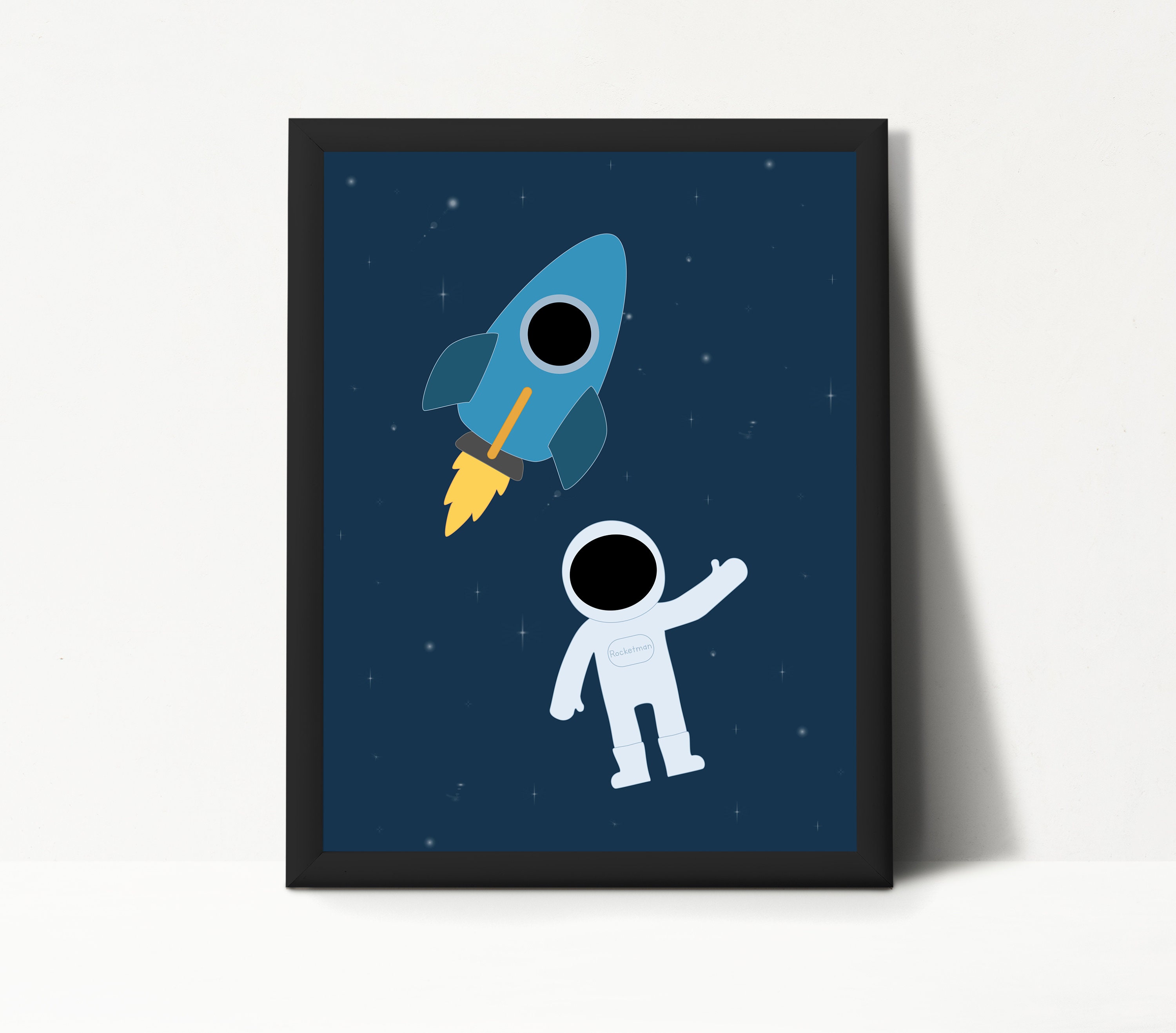Affiche Rocketman Digital Download Astronaute, Espace, Rackete, Chambre ...