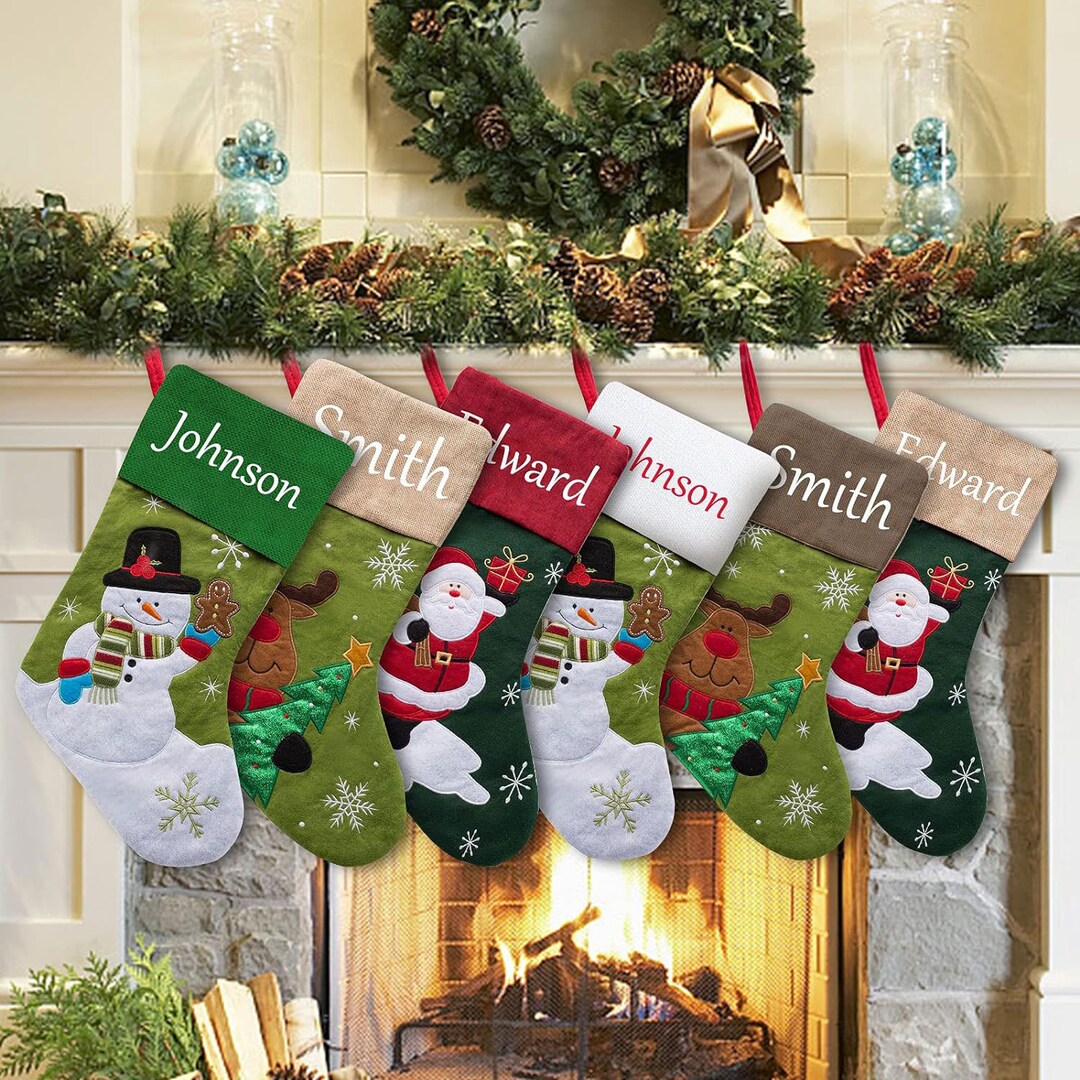 2023 Family Christmas Stockings With Names Custom Stockings Etsy Canada