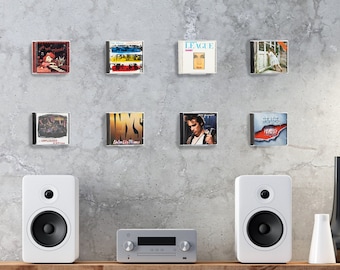 Vinylrax CD Display Brackets - Wall Mount Compact Disk Covers (Clear)