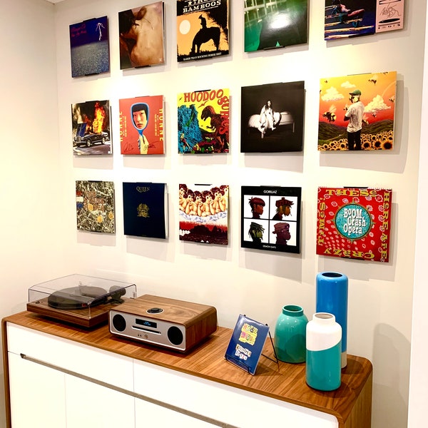 New Vinylrax Double Album Display Brackets Wall Mount Vinyl Record Covers In Stock Black White Clear