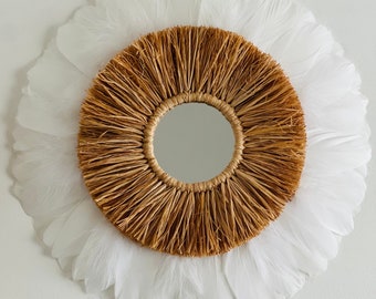 Juju hat en plumes d'oie blanches diamètre 40cm