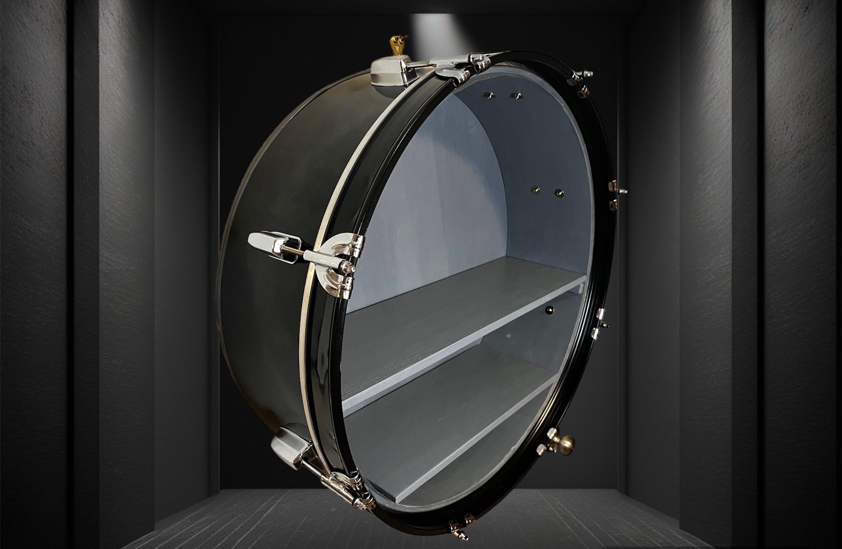 22 X 6 Bass Drum Wall Shelf Etsy